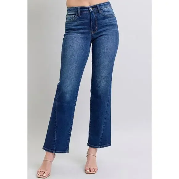 #1723 Judy Blue NWT Mr Side Seam Detail Straight Leg Jeans Sizes 9-15 (27-32) - Picture 6 of 7